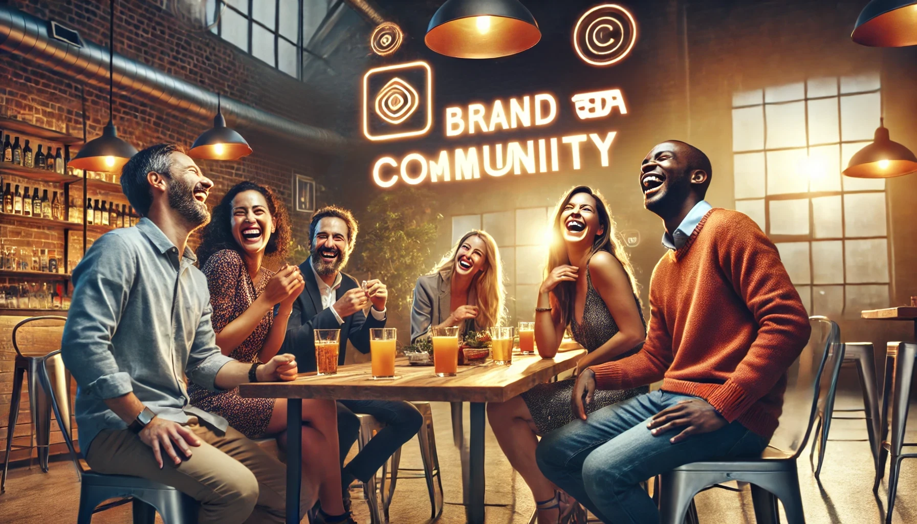 Brand community engaging in a fun moment